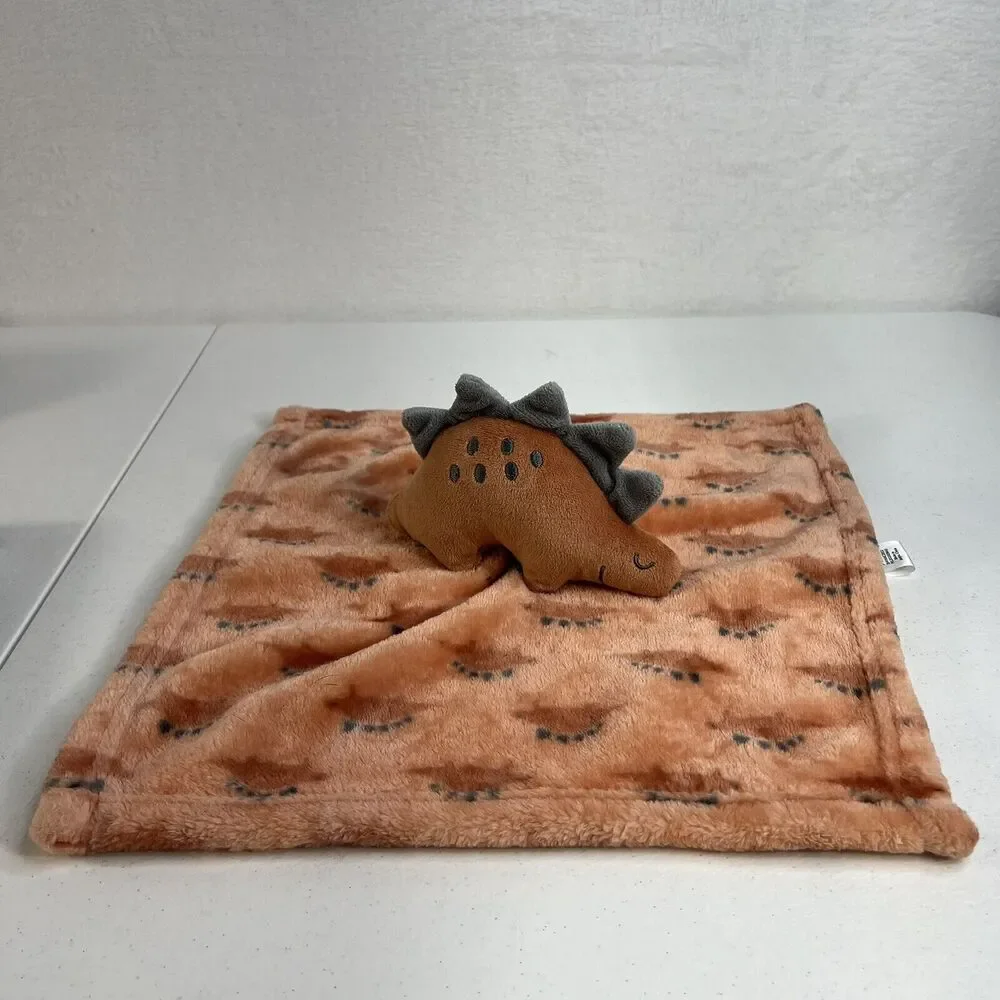 Hudson Baby Dinosaur‎ Lovey Security Blanket Stegosaurus Dino Brown Plush Soft